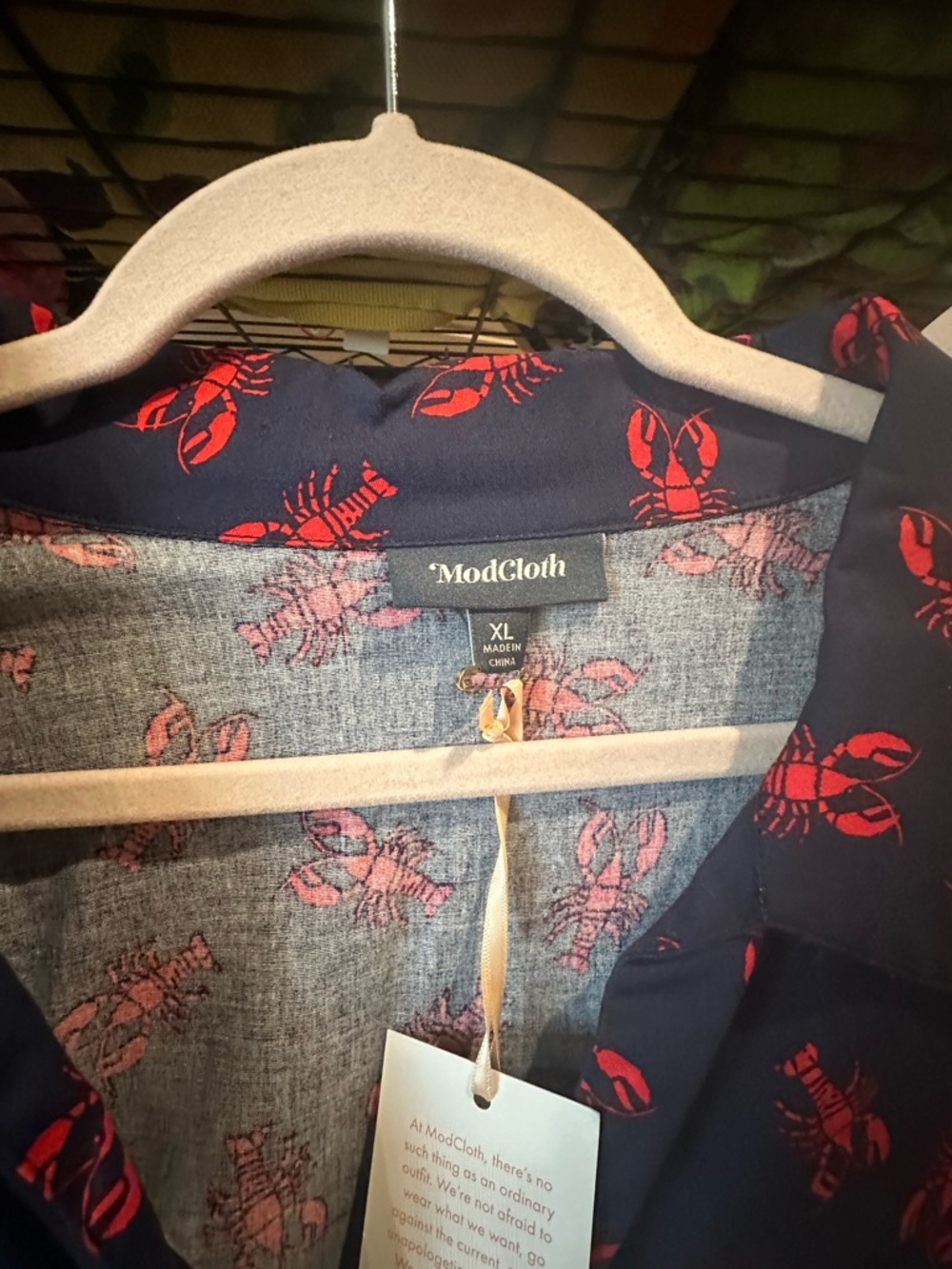 MODCLOTH Lobster Print π¦ Dress Cotton Twill Size XL Nautical Sea Maine π Sailor - Picture 2 of 12